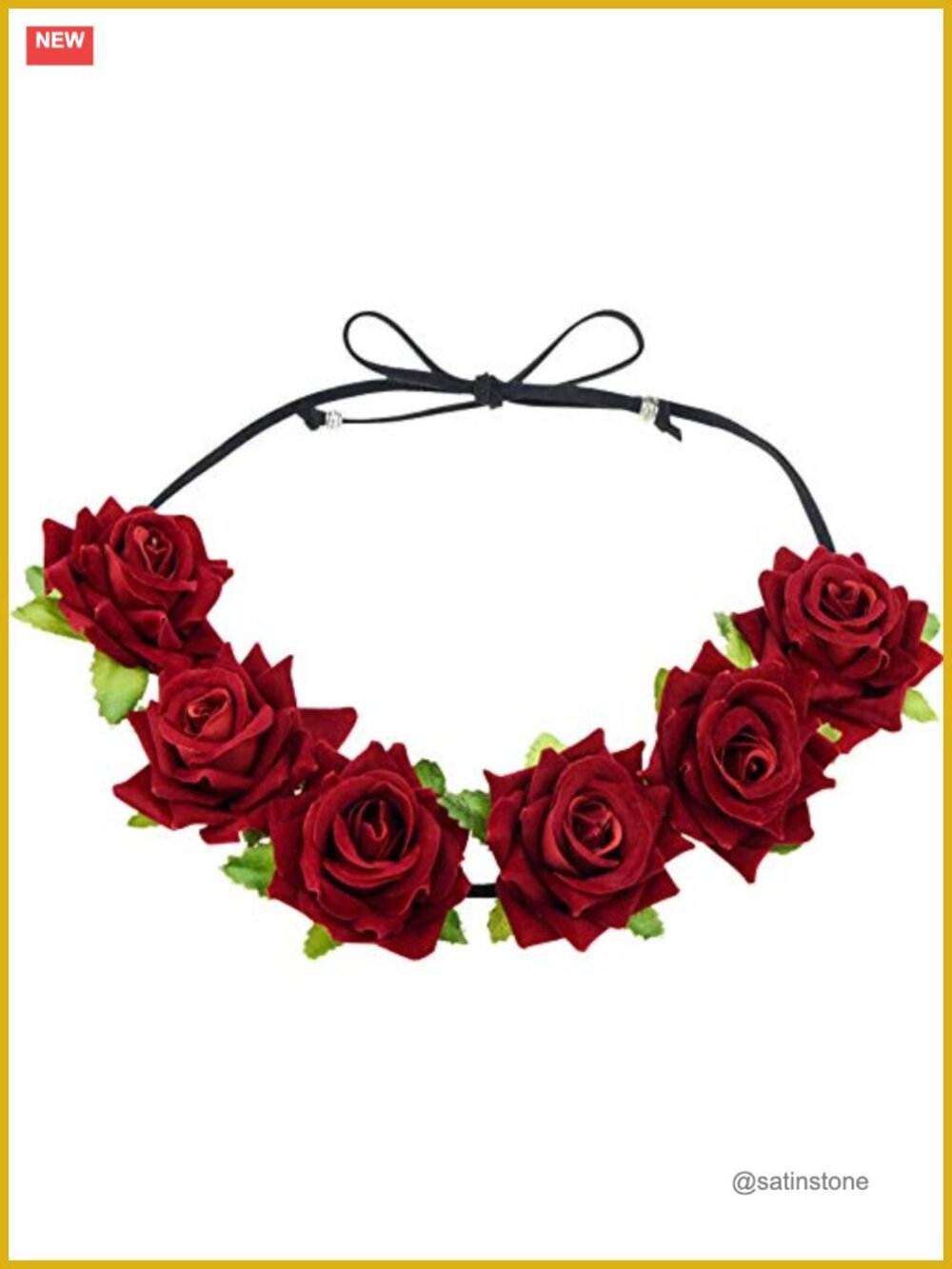 Fabric Rose Flower Crown Hair Wreath for Weddings Festivals Cosplay